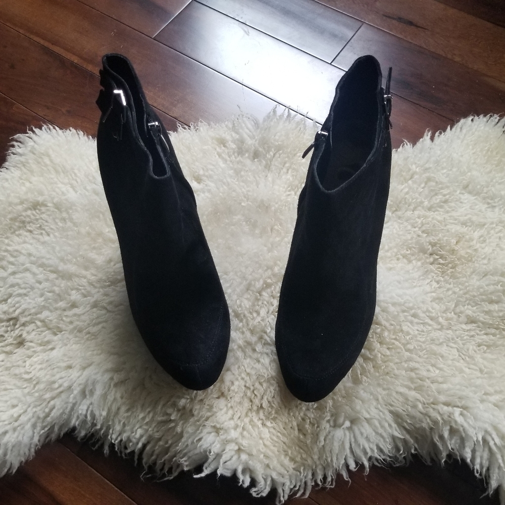 Sam Edelman "Kit" Black Suede Booties - Picture 7 of 8